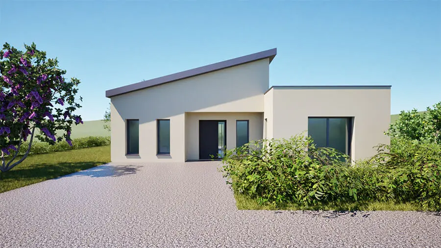 Façade sur entrée de la maison moderne